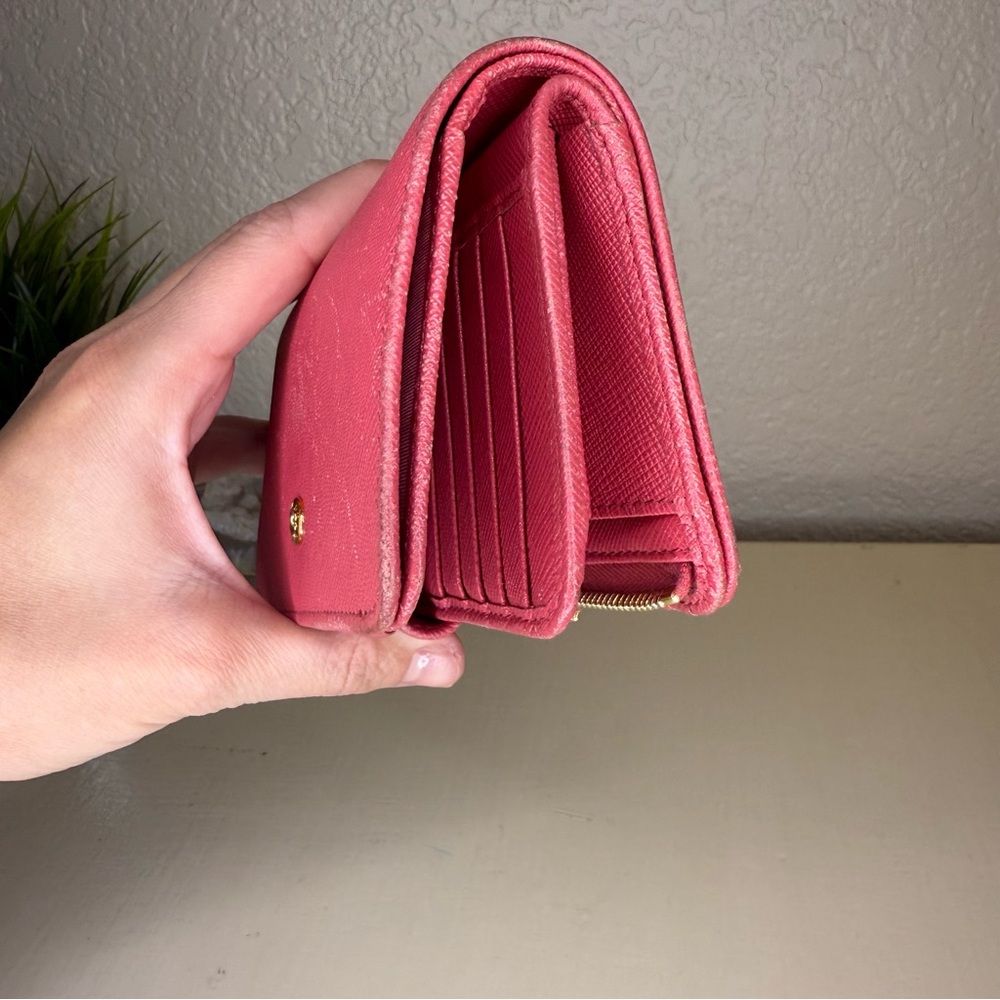 PRADA - Saffiano Leather Bifold Wallet - Pink - 62A - Picture 10 of 16